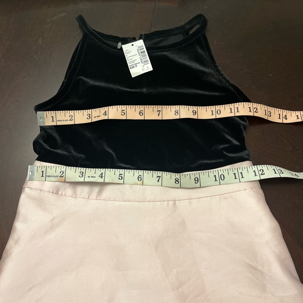 NWT The Children's Place Sz 6X/7 Girl's Pink Satin Black Velour Christmas - Picture 13 of 14